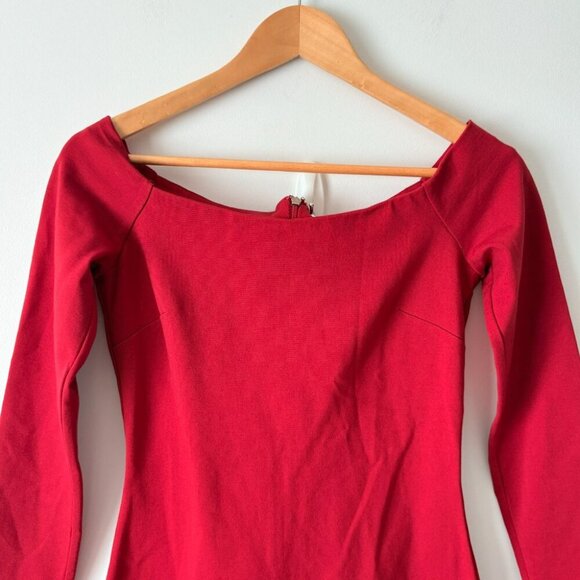Aritzia Babaton Payton Off The Shoulder Dress Red Size 4 - Picture 5 of 8